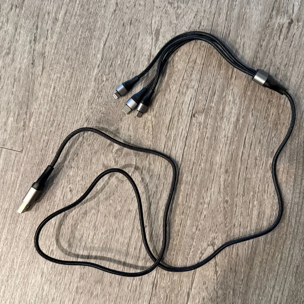 2 packs of Black Multi-Port Charging Cables